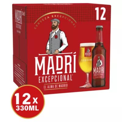 Madri Premium Lager Beer Bottles 330ml - (Pack of 12) - Washington Vapes Wholesale