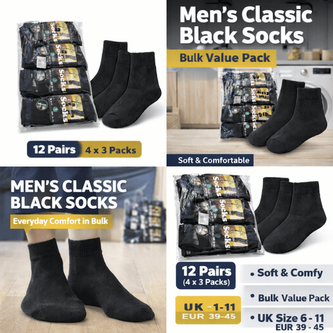 Men’s Classic Black Socks - Washington Vapes Wholesale