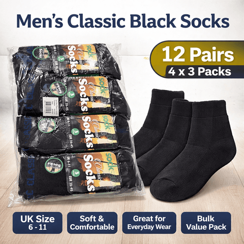 Men’s Classic Black Socks - Washington Vapes Wholesale