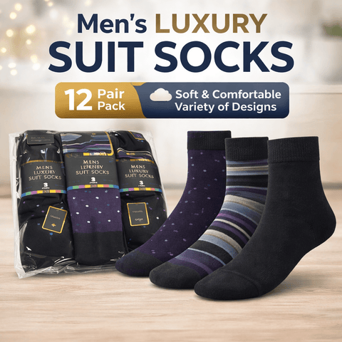 Men’s Luxury Suit Socks – 12 Pairs (4 x 3 Pack) - Washington Vapes Wholesale