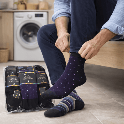 Men’s Luxury Suit Socks – 12 Pairs (4 x 3 Pack) - Washington Vapes Wholesale