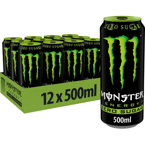 Monster Energy Drink Green Zero 500ml PM £1.65 - (12 Pack) - Washington Vapes Wholesale