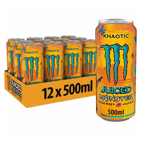 Monster Energy Khaotic Juiced Energy 500ml PM £1.85 - (12 Pack) - Washington Vapes Wholesale