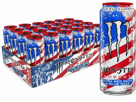 Monster Ultra Red White & Blue US Stock - (Pack of 24) - Washington Vapes Wholesale