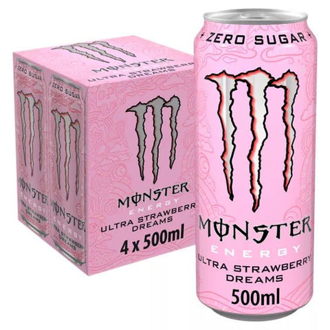 Monster Ultra Strawberry Dream 500ml - (Pack of 24) - Washington Vapes Wholesale