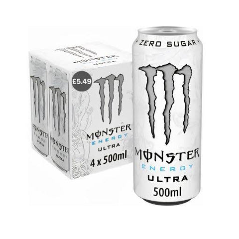 Monster Ultra White Multipacks 500ml 6x4 PM £5.49- (Pack of 24) - Washington Vapes Wholesale
