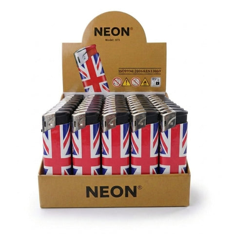 Neon Electronic Gas Lighters – Pack of 50 - Washington Vapes Wholesale