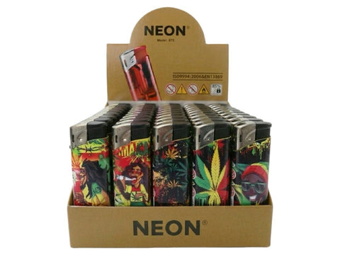 Neon Electronic Gas Lighters – Pack of 50 - Washington Vapes Wholesale