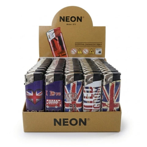 Neon Electronic Gas Lighters – Pack of 50 - Washington Vapes Wholesale