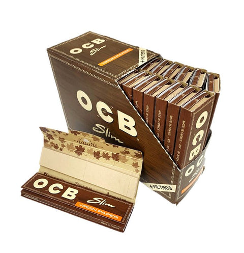OCB Virgin King Size Slim Rolling Paper & Tips - (Pack of 32) - Washington Vapes Wholesale