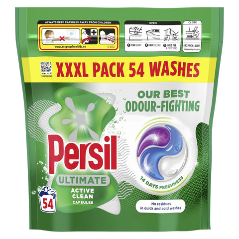 Persil Ultimate Active Clean Laundry Capsules 54 Washes - (3 Pack) - Washington Vapes Wholesale