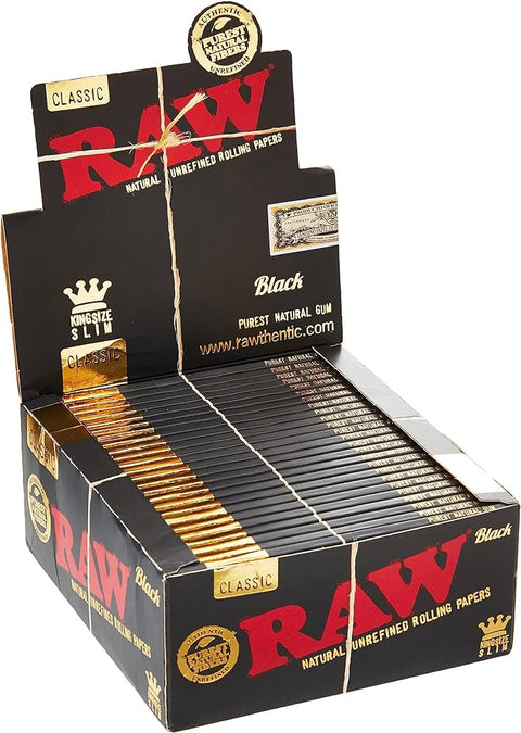 Raw Black King - size Slim - (Pack of 50) - Washington Vapes Wholesale