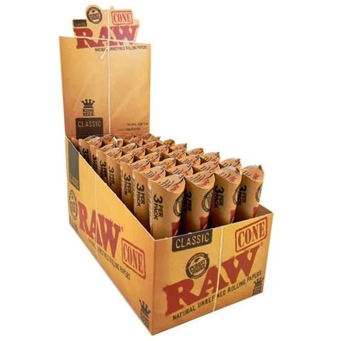 Raw Kingsize Cones 3 Pack - (32 Pcs) - Washington Vapes Wholesale