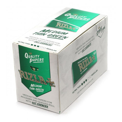 Rizla Green Medium Thin Rolling Papers - (Booklet of 100) - Washington Vapes Wholesale