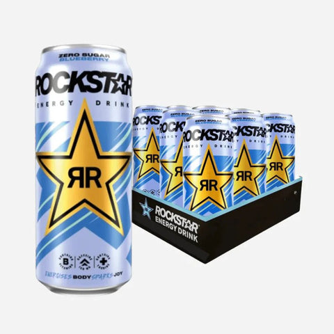 Rockstar Zero Sugar Blueberry 500ml – PM £1.29 / 2 for £2 - (Pack of 12) - Washington Vapes Wholesale