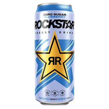 Rockstar Zero Sugar Blueberry 500ml – PM £1.29 / 2 for £2 - (Pack of 12) - Washington Vapes Wholesale