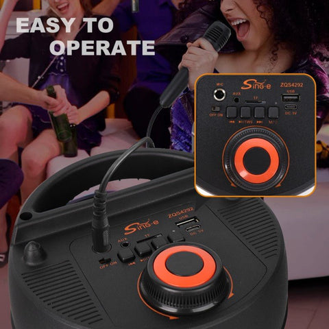SING - E ZQS4292 Portable Bluetooth Karaoke Speaker - Washington Vapes Wholesale