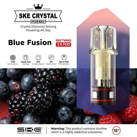 SKE Crystal Plus Max twin Pack Pods - (Box of 10) - Washington Vapes Wholesale
