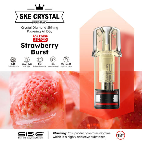SKE Crystal Plus Max twin Pack Pods - (Box of 10) - Washington Vapes Wholesale
