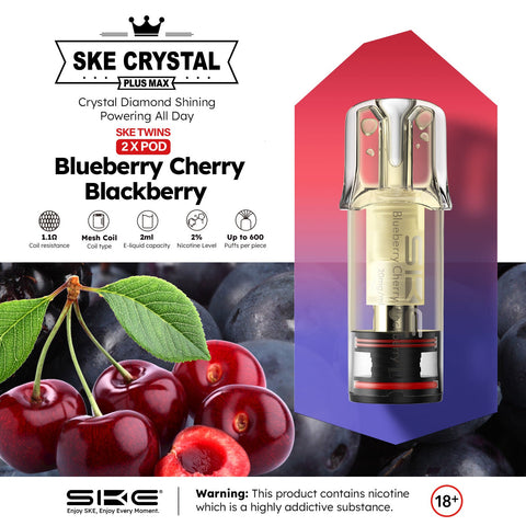 SKE Crystal Plus Max twin Pack Pods - (Box of 10) - Washington Vapes Wholesale