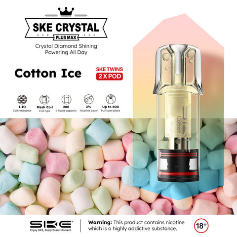 SKE Crystal Plus Max twin Pack Pods - (Box of 10) - Washington Vapes Wholesale