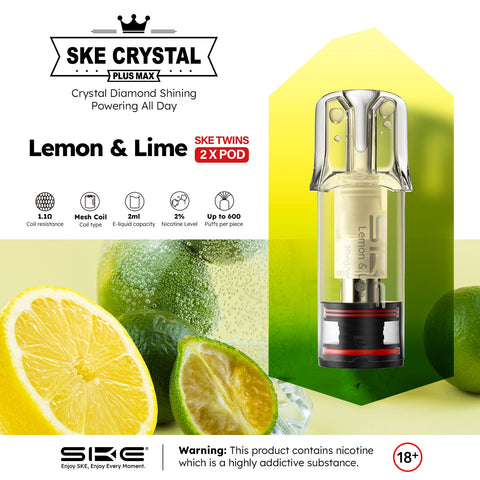 SKE Crystal Plus Max twin Pack Pods - (Box of 10) - Washington Vapes Wholesale