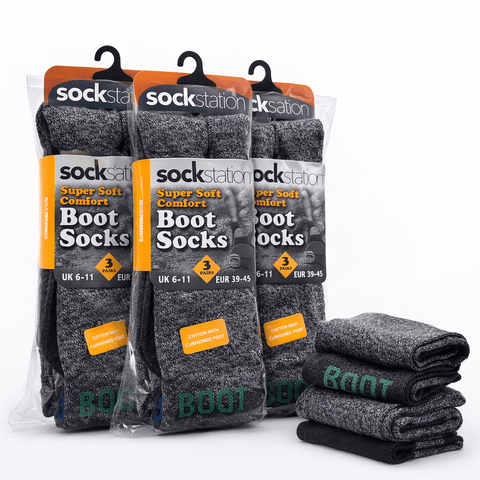 SockStation Super Soft Comfort Boot Socks – 12 Pair Value Pack - Washington Vapes Wholesale