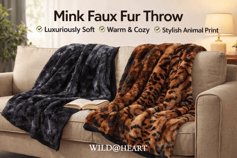 WILD - HEART Mink Faux Fur Throw 150x200cm - Washington Vapes Wholesale